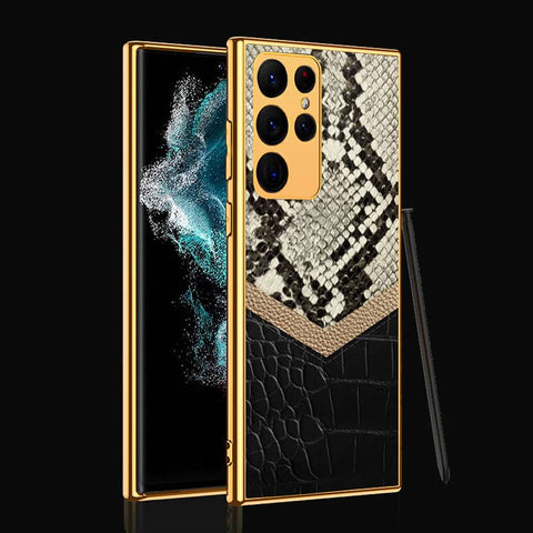 Samsung Galaxy S22 Ultra 5G Cover- Printed Skins Series - Premium Electroplated Infinity Ultra Shine Glass Soft Silicon Borders Case