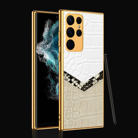 Samsung Galaxy S22 Ultra 5G Cover- Printed Skins Series - Premium Electroplated Infinity Ultra Shine Glass Soft Silicon Borders Case