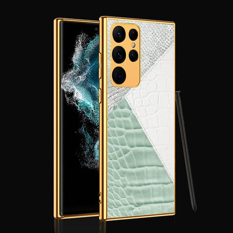 Samsung Galaxy S22 Ultra 5G Cover- Printed Skins Series - Premium Electroplated Infinity Ultra Shine Glass Soft Silicon Borders Case