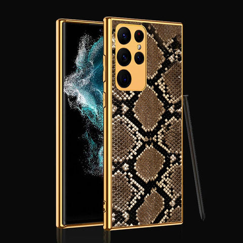 Samsung Galaxy S22 Ultra 5G Cover- Printed Skins Series - Premium Electroplated Infinity Ultra Shine Glass Soft Silicon Borders Case