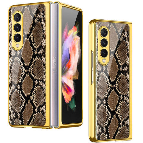 Samsung Galaxy Z Fold 4 5G Cover- Printed Skins Series - Premium Electroplated Infinity Ultra Shine Glass Soft Silicon Borders Case