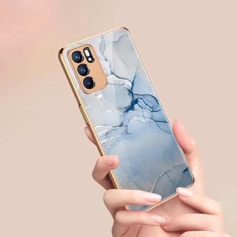 Oppo Reno 6 Pro 5G Cover - Mystic Marble Series - Premium Electroplated Infinity Ultra Shine Glass Soft Silicon Borders Case