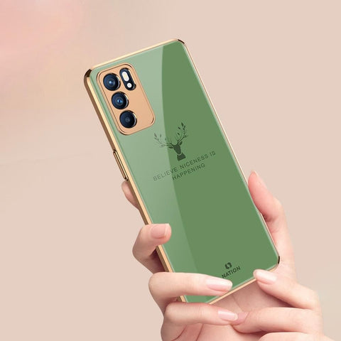 Oppo Reno 6 Pro 5G Cover - Nice Series - Premium Electroplated Infinity Ultra Shine Glass Soft Silicon Borders Case