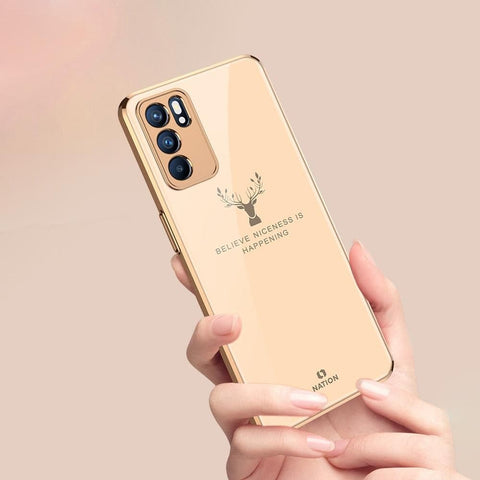 Oppo Reno 6 Pro 5G Cover - Nice Series - Premium Electroplated Infinity Ultra Shine Glass Soft Silicon Borders Case