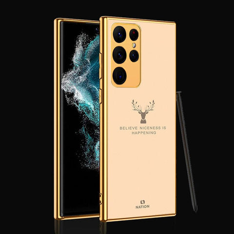 Samsung Galaxy S22 Ultra 5G Cover- Nice Series - Premium Electroplated Infinity Ultra Shine Glass Soft Silicon Borders Case