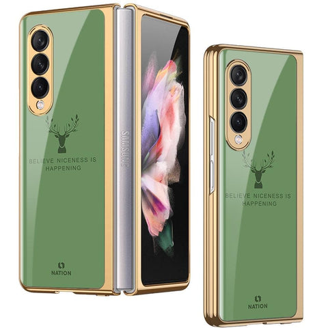 Samsung Galaxy Z Fold 3 5G Cover - Nice Series - Premium Electroplated Infinity Ultra Shine Glass Soft Silicon Borders Case
