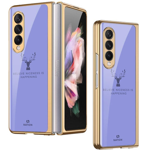 Samsung Galaxy Z Fold 3 5G Cover - Nice Series - Premium Electroplated Infinity Ultra Shine Glass Soft Silicon Borders Case