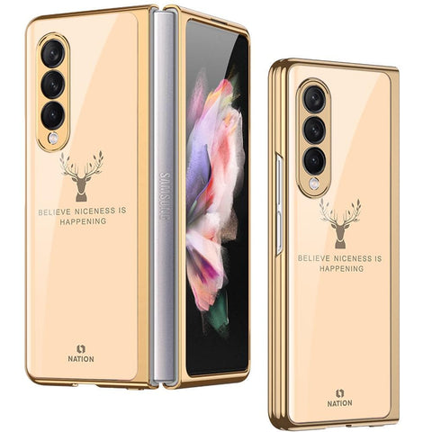 Samsung Galaxy Z Fold 3 5G Cover - Nice Series - Premium Electroplated Infinity Ultra Shine Glass Soft Silicon Borders Case