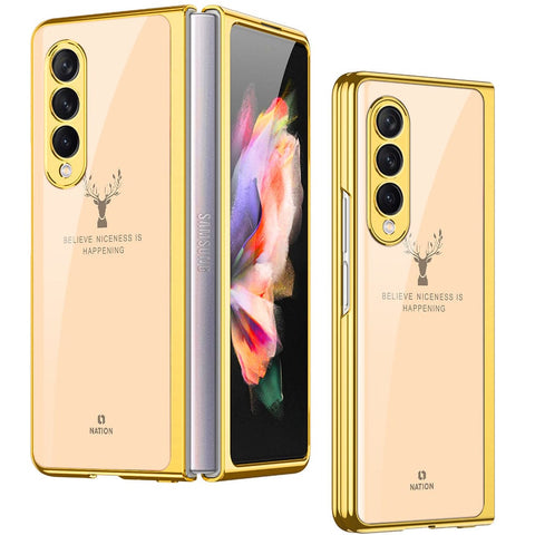 Samsung Galaxy Z Fold 4 5G Cover- Nice Series - Premium Electroplated Infinity Ultra Shine Glass Soft Silicon Borders Case