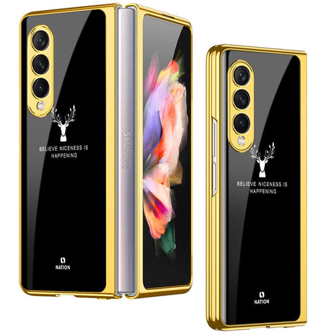 Samsung Galaxy Z Fold 4 5G Cover- Nice Series - Premium Electroplated Infinity Ultra Shine Glass Soft Silicon Borders Case