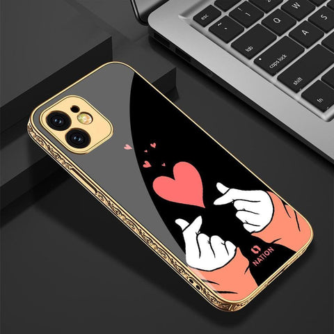 iPhone 11 Cover - Onation Heart Series - HQ Ultra Shine Premium Infinity Glass Soft Silicon Borders Case