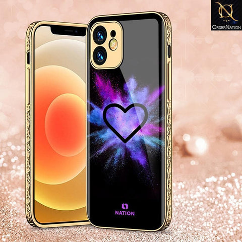 iPhone 11 Cover - Onation Heart Series - HQ Ultra Shine Premium Infinity Glass Soft Silicon Borders Case