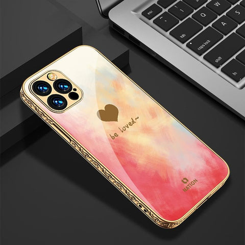 iPhone 12 Pro Max Cover - Onation Heart Series - HQ Ultra Shine Premium Infinity Glass Soft Silicon Borders Case