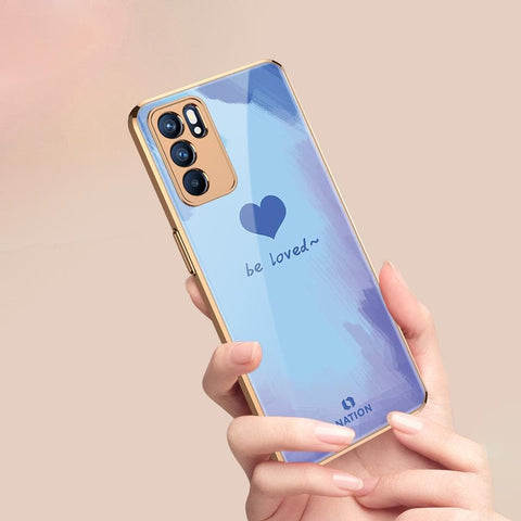 Oppo Reno 6 Pro 5G Cover - ONation Heart Series - Premium Electroplated Infinity Ultra Shine Glass Soft Silicon Borders Case