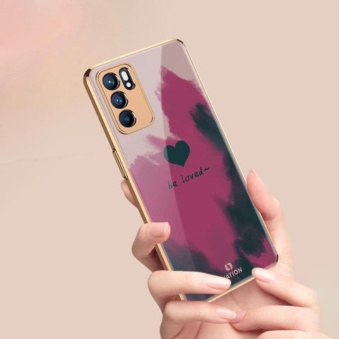 Oppo Reno 6 Pro 5G Cover - ONation Heart Series - Premium Electroplated Infinity Ultra Shine Glass Soft Silicon Borders Case