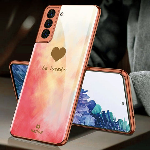 Samsung Galaxy S21 5G Cover - Onation Heart Series - HQ Ultra Shine Premium Infinity Glass Soft Silicon Borders Case