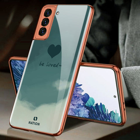 Samsung Galaxy S21 Plus 5G Cover - Onation Heart Series - HQ Ultra Shine Premium Infinity Glass Soft Silicon Borders Case