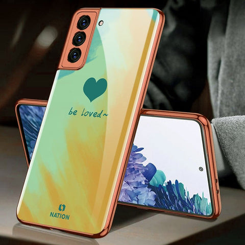 Samsung Galaxy S21 Plus 5G Cover - Onation Heart Series - HQ Ultra Shine Premium Infinity Glass Soft Silicon Borders Case