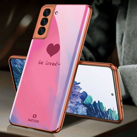 Samsung Galaxy S21 Plus 5G Cover - Onation Heart Series - HQ Ultra Shine Premium Infinity Glass Soft Silicon Borders Case