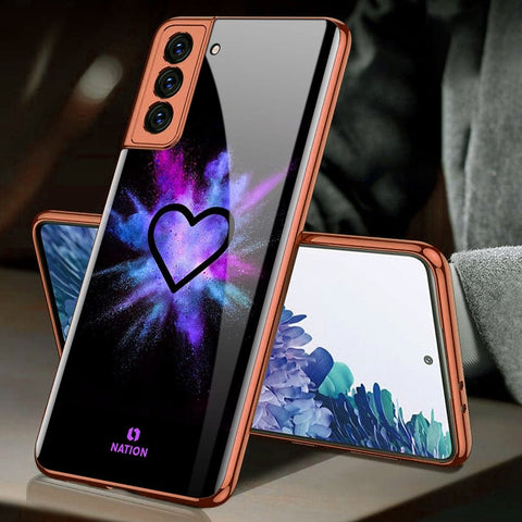 Samsung Galaxy S21 Plus 5G Cover - Onation Heart Series - HQ Ultra Shine Premium Infinity Glass Soft Silicon Borders Case