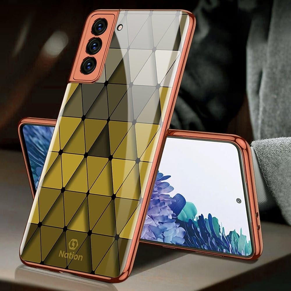Samsung Galaxy S21 Plus 5G Cover - Onation Pyramid Series - HQ Ultra Shine Premium Infinity Glass Soft Silicon Borders Case