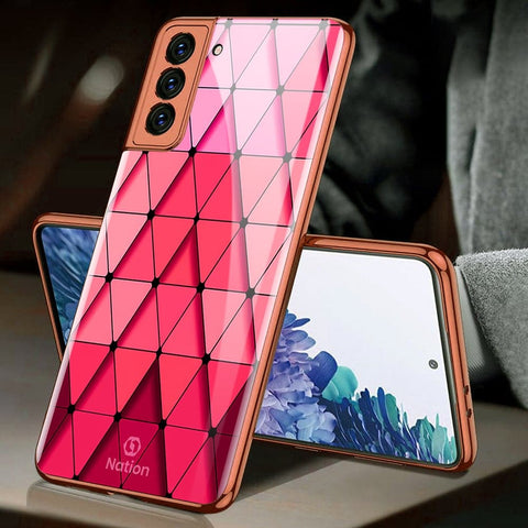 Samsung Galaxy S21 Plus 5G Cover - Onation Pyramid Series - HQ Ultra Shine Premium Infinity Glass Soft Silicon Borders Case