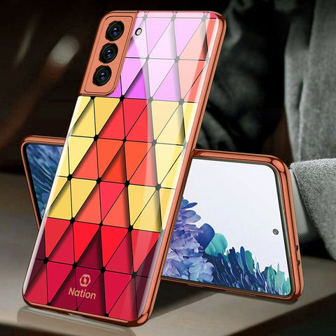 Samsung Galaxy S21 Plus 5G Cover - Onation Pyramid Series - HQ Ultra Shine Premium Infinity Glass Soft Silicon Borders Case