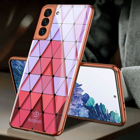 Samsung Galaxy S21 Plus 5G Cover - Onation Pyramid Series - HQ Ultra Shine Premium Infinity Glass Soft Silicon Borders Case