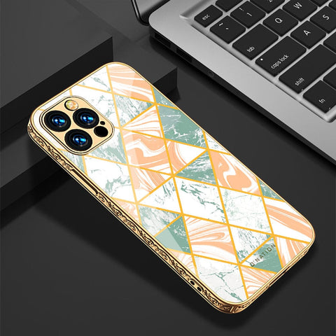 iPhone 11 Pro Cover - O'Nation Shades of Marble Series - Premium Electroplated Infinity Ultra Shine Glass Soft Silicon Borders Case