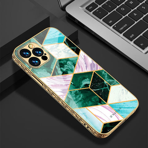 iPhone 11 Pro Max Cover - O'Nation Shades of Marble Series - Premium Electroplated Infinity Ultra Shine Glass Soft Silicon Borders Case