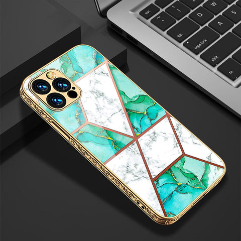 iPhone 11 Pro Max Cover - O'Nation Shades of Marble Series - Premium Electroplated Infinity Ultra Shine Glass Soft Silicon Borders Case