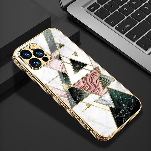iPhone 11 Pro Max Cover - O'Nation Shades of Marble Series - Premium Electroplated Infinity Ultra Shine Glass Soft Silicon Borders Case