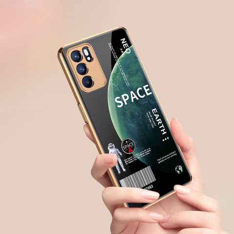 Oppo Reno 6 Pro 5G Cover - Limitless Series - Premium Electroplated Infinity Ultra Shine Glass Soft Silicon Borders Case