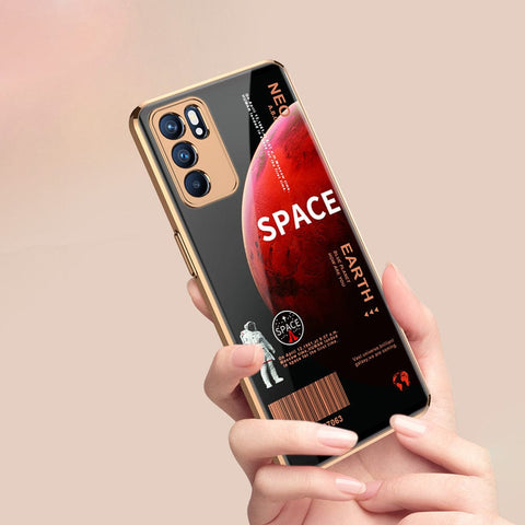 Oppo Reno 6 Pro 5G Cover - Limitless Series - Premium Electroplated Infinity Ultra Shine Glass Soft Silicon Borders Case