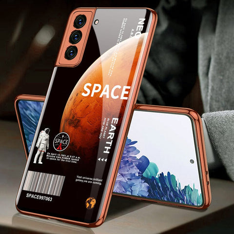 Samsung Galaxy S21 5G Cover - Limitless Series - Premium Electroplated Infinity Ultra Shine Glass Soft Silicon Borders Case