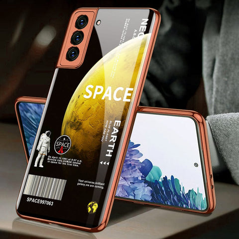 Samsung Galaxy S21 5G Cover - Limitless Series - Premium Electroplated Infinity Ultra Shine Glass Soft Silicon Borders Case