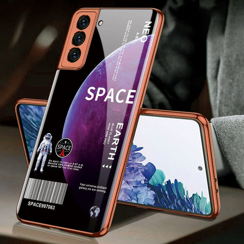 Samsung Galaxy S21 5G Cover - Limitless Series - Premium Electroplated Infinity Ultra Shine Glass Soft Silicon Borders Case