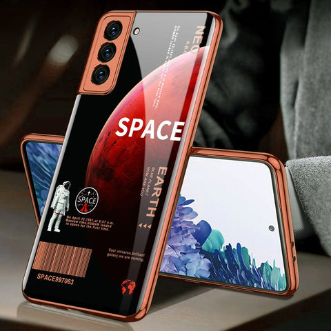 Samsung Galaxy S21 5G Cover - Limitless Series - Premium Electroplated Infinity Ultra Shine Glass Soft Silicon Borders Case