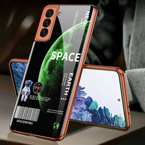 Samsung Galaxy S21 5G Cover - Limitless Series - Premium Electroplated Infinity Ultra Shine Glass Soft Silicon Borders Case