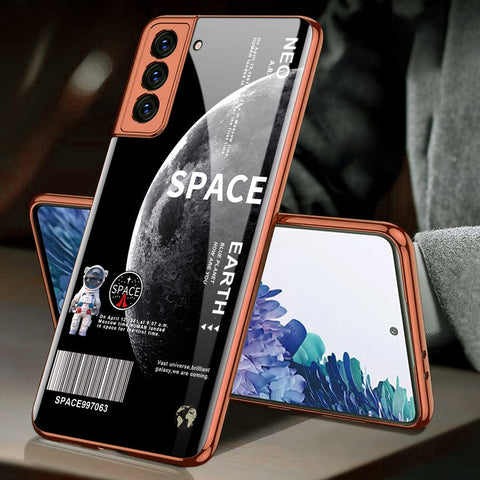 Samsung Galaxy S21 5G Cover - Limitless Series - Premium Electroplated Infinity Ultra Shine Glass Soft Silicon Borders Case