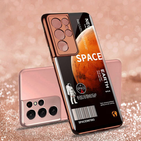 Samsung Galaxy S21 Ultra 5G Cover - Limitless Series - Premium Electroplated Infinity Ultra Shine Glass Soft Silicon Borders Case