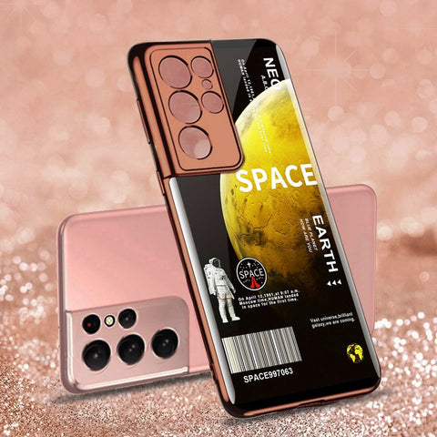 Samsung Galaxy S21 Ultra 5G Cover - Limitless Series - Premium Electroplated Infinity Ultra Shine Glass Soft Silicon Borders Case
