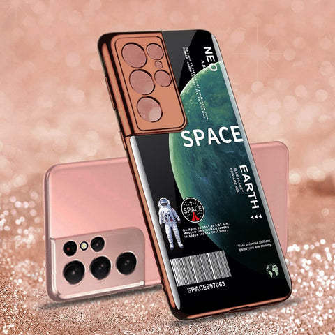 Samsung Galaxy S21 Ultra 5G Cover - Limitless Series - Premium Electroplated Infinity Ultra Shine Glass Soft Silicon Borders Case