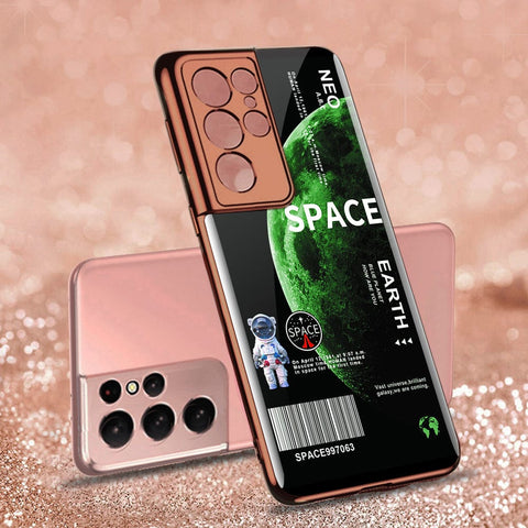 Samsung Galaxy S21 Ultra 5G Cover - Limitless Series - Premium Electroplated Infinity Ultra Shine Glass Soft Silicon Borders Case