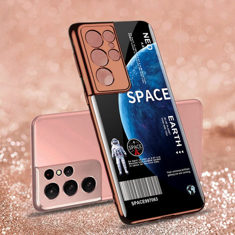Samsung Galaxy S21 Ultra 5G Cover - Limitless Series - Premium Electroplated Infinity Ultra Shine Glass Soft Silicon Borders Case