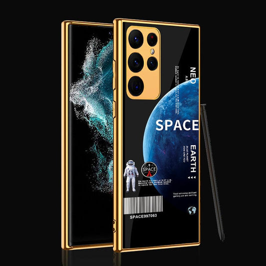 Samsung Galaxy S22 Ultra 5G Cover - Limitless Series - Premium Electroplated Infinity Ultra Shine Glass Soft Silicon Borders Case