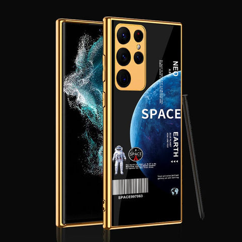 Samsung Galaxy S22 Ultra 5G Cover - Limitless Series - Premium Electroplated Infinity Ultra Shine Glass Soft Silicon Borders Case