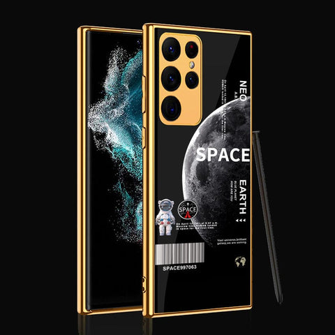 Samsung Galaxy S22 Ultra 5G Cover - Limitless Series - Premium Electroplated Infinity Ultra Shine Glass Soft Silicon Borders Case