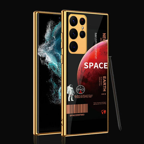 Samsung Galaxy S22 Ultra 5G Cover - Limitless Series - Premium Electroplated Infinity Ultra Shine Glass Soft Silicon Borders Case