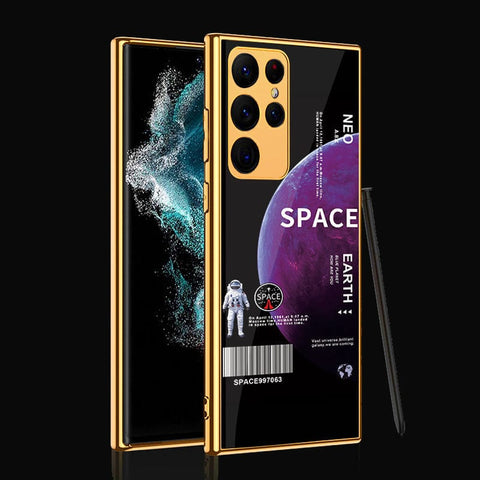 Samsung Galaxy S22 Ultra 5G Cover - Limitless Series - Premium Electroplated Infinity Ultra Shine Glass Soft Silicon Borders Case